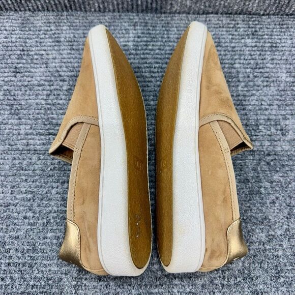 UGG Cas Suede Sneakers Shoes Womens 7.5 Tan Caramel Slip On Metallic 1019217 - Picture 5 of 11